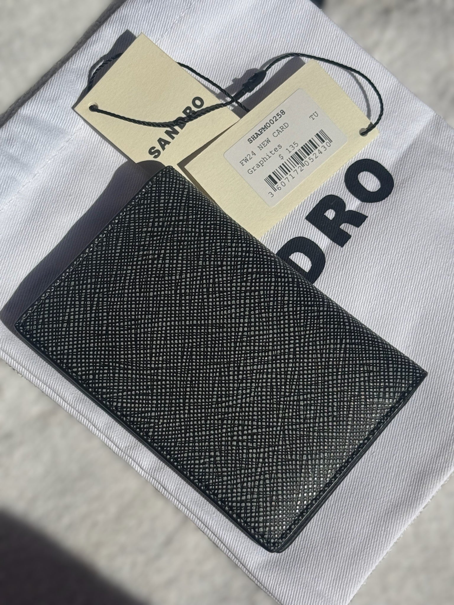 Sandro Saffiano Leather Card Case FW24 Graphites