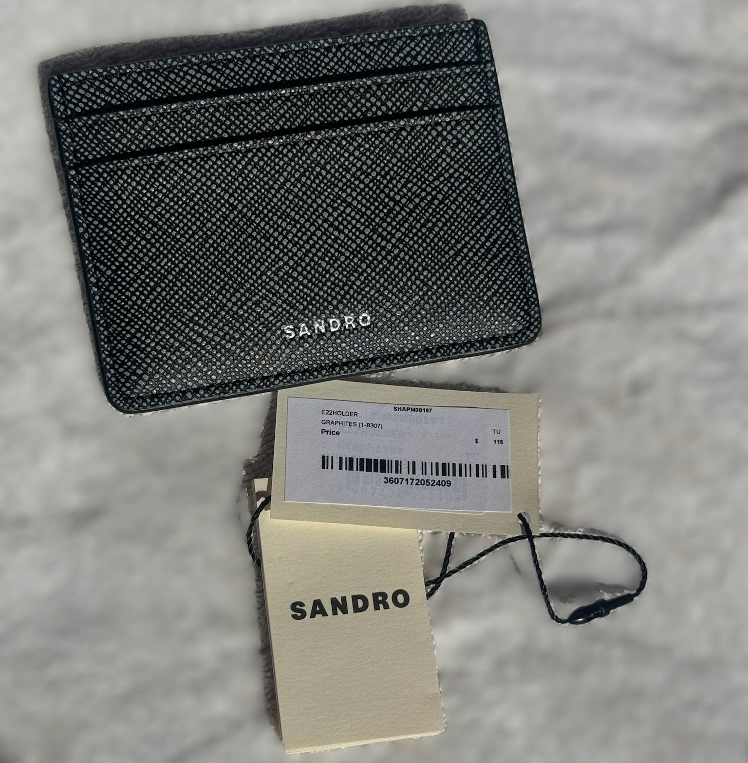 Sandro Saffiano Leather Card Case FW24 Graphites