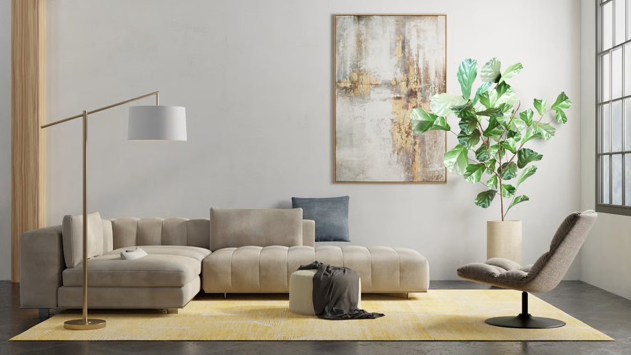Premium Luxury Designer Area Rug Handmade NORAH COLL. - FEIZY-GOLD CONTEMPORARY