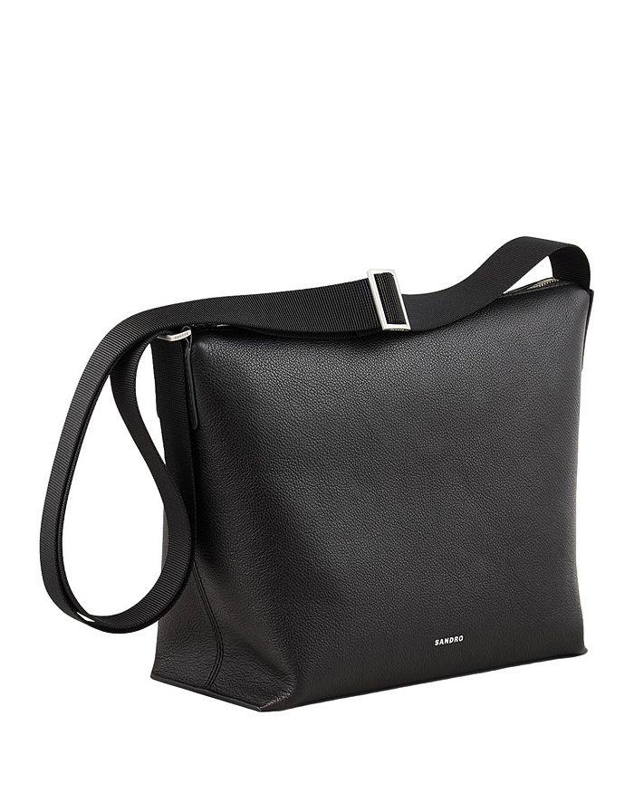 SANDRO PARIS FW24 Crossbody Bag Leather Noir Black MENS