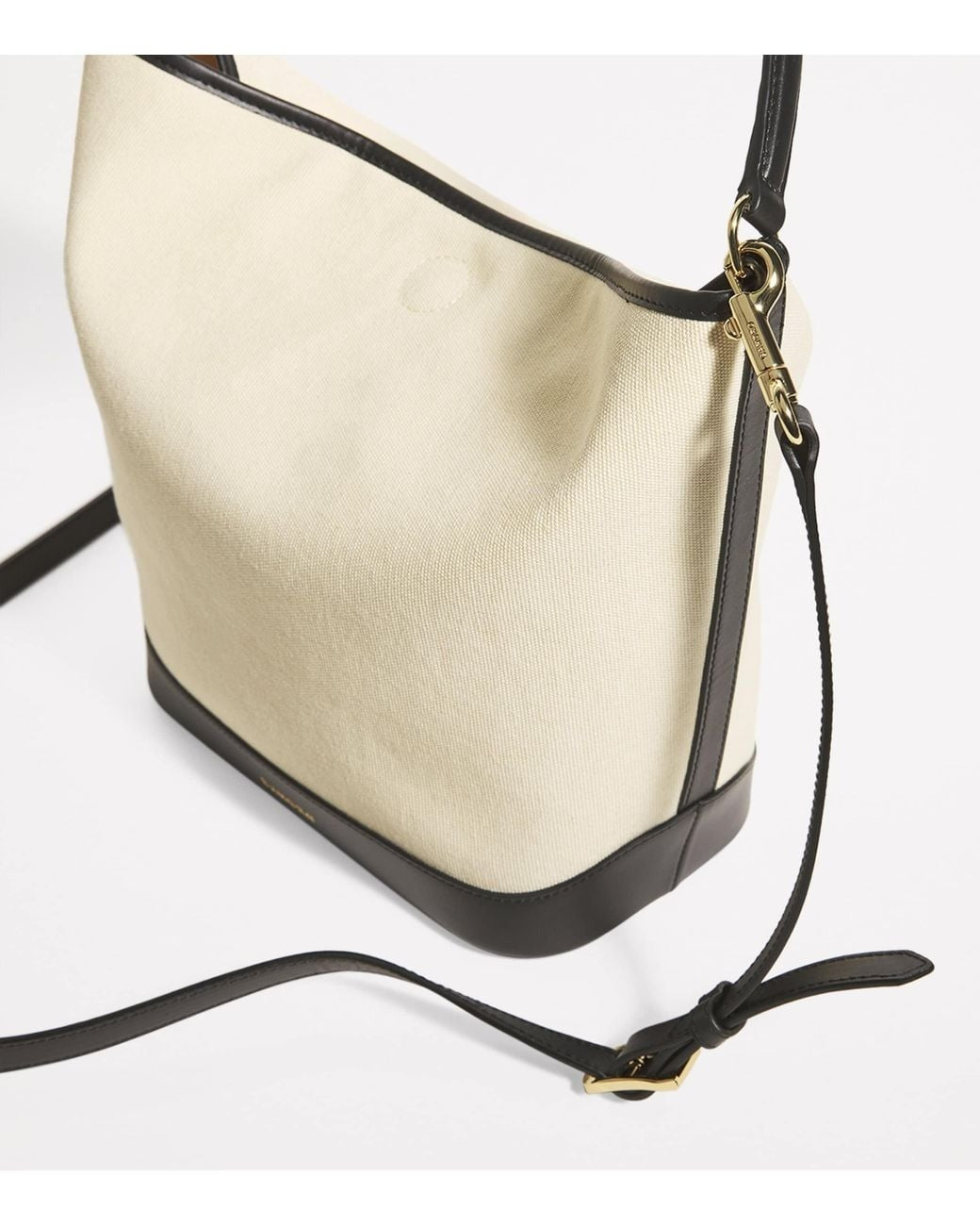 SANDRO PARIS Tangoso Bucket Bag Classic Camel Suede and Black